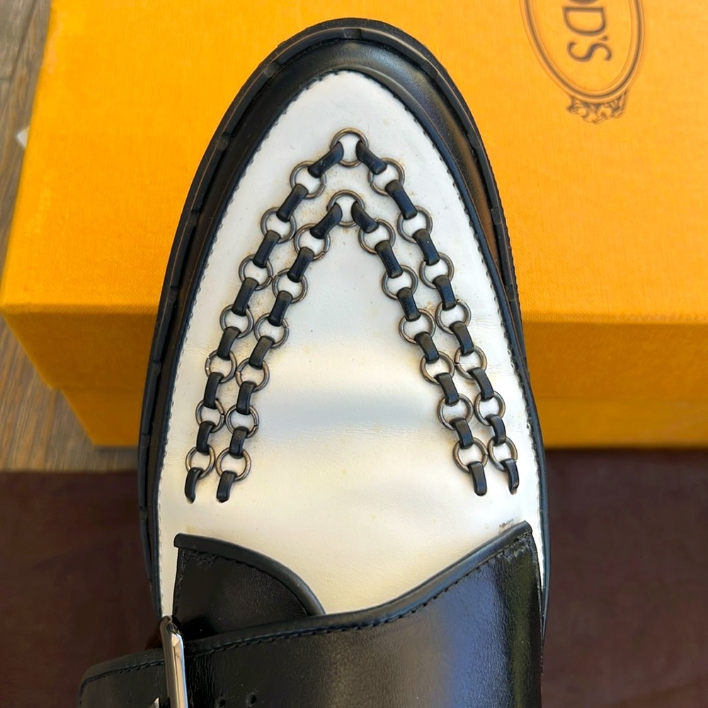 Tod's Black and White Women’s Loafers —37 - Picture 3 of 6